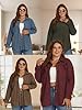 Womens Plus Size Tops Winter Button Down Corduroy ... #3