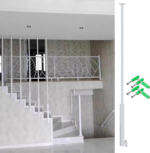 SAFWELAU Parapetto Ringhiera per scale Corrimane delle scale interne a parete con kit di viti, Barriera di tubo anti-scivolo in metallo di tipo L Loft, villa, famiglia, hotel, appartamento(30/76.2cm)