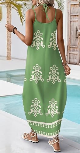 Image of WIHOLL Summer Dresses for Women 2026 Maxi Dress Boho Halter Dress Sundresses Beach Vacation Clothes Travel Outfits