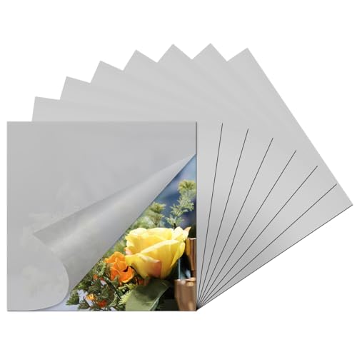 CINGHIA Selbstklebende Spiegel,Spiegelfliesen Selbstklebend,8 Stück Acryl Spiegel Rahmenlos,Klebespiegel für die Wand,Spiegel Zum Aufkleben 20x20cm,Spiegel Kleben für Badezimmer,Wohnzimmer