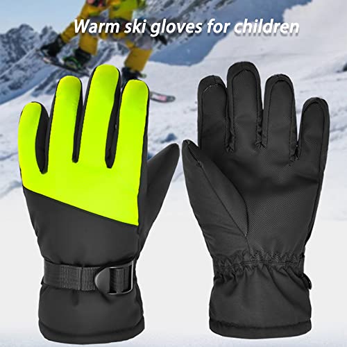 BABOBY Luvas quentes para crianças, luvas impermeáveis para jovens, luvas quentes para neve, com fiv