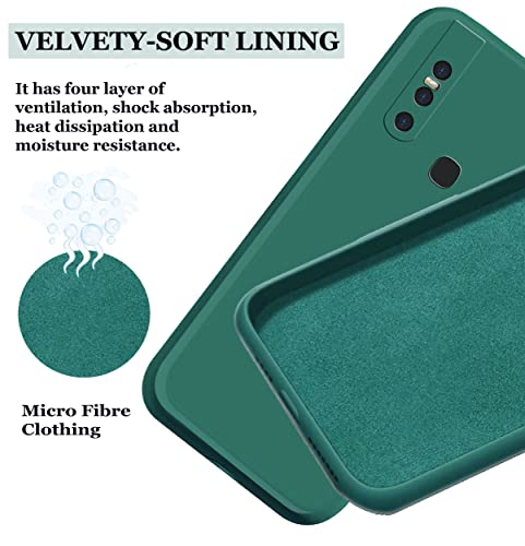 Image of A rtistque Liquid TPU Silicone Matte Shockproof Flexible with Camera Protection Soft Back Cover Case for Vivo V15 - Green