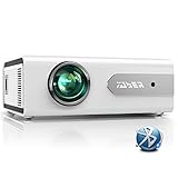 YABER V3 Mini Bluetooth Projector 6000L Full HD 1080P and Zoom Supported, Portable LCD LED Home & Outdoor Projector for iOS/Android/TV Stick/PS4/PC/Bluetooth Speaker (White)