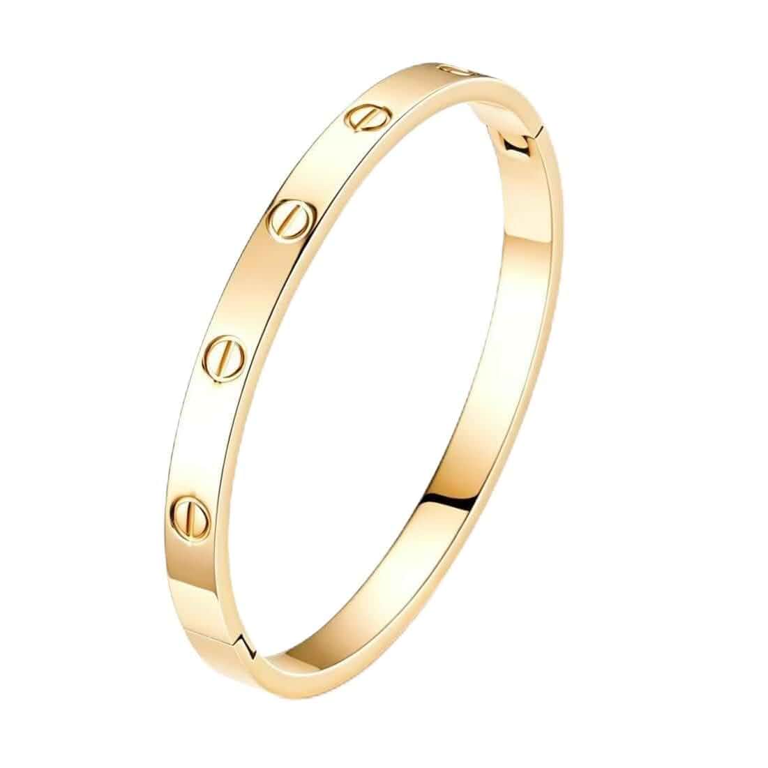 Pliamo Love Bracelet For women,Gold Stainless Steel Bangle,Ideal Gift for Birthday Christmas Valentine's Day Mother's Day