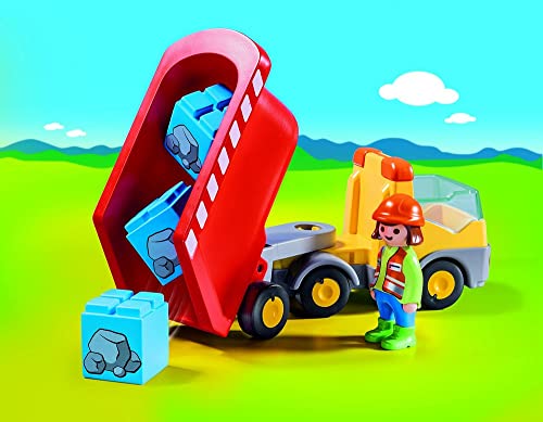 Playmobil 1.2.3 Camion Poubelle - Jeu D'Éveil Avec Personnage Et Accessoires Pour Bébés 18-36 Mois