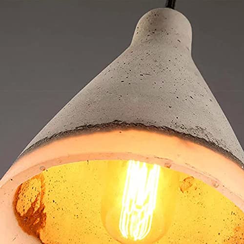 Lámpara colgante de hormigón E27 gris estilo industrial moderno 7