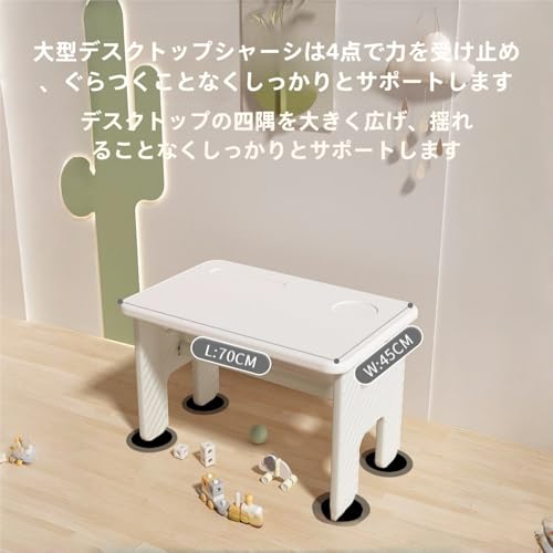 BHJW 子供用机と椅子のセット 折りたたみ式 省スペース 家庭 幼稚園 学生 ライティングデスク シンプルな子供用デスクに適しています (短いスツールがあります) [3]