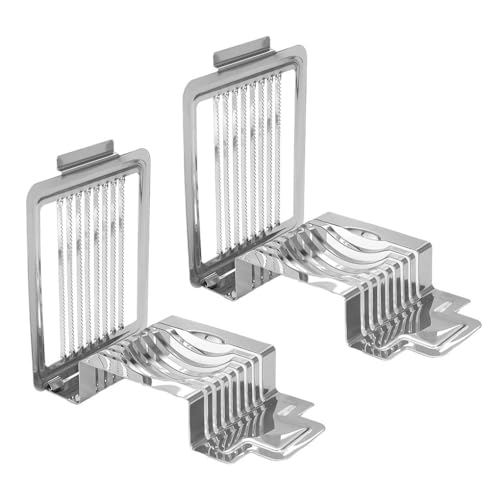 Generic Egg Slicer (2 Pack), Classic Stainless Steel Egg Slicer for Hard Boiled Eggs, Heavy Duty Egg Cutter Strawberry Slicer, Multipurpose Egg Dicer for Soft Fruit and Mushroom, Dishwasher Safe