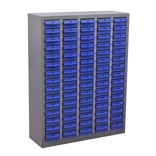 JevLoN Part Cabinet with 75 Small Drawers for Smaller Parts, Bolt and Nut Storage Cabinet Steel Parts Cabinet Plastic Drawer for Storage Bolt Nut and Different Parts(B,Without Door)