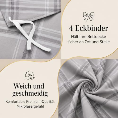 Pamposh Bettwäsche 135x200 cm Set – 2-teilig Mikrofaser Bettbezug mit Kissenbezug 80x80 cm… – Ansicht 4