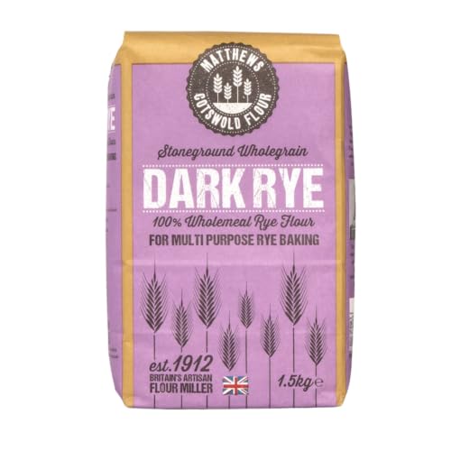 Matthews Cotswold Stoneground Wholegrain Dark Rye Flour - 1.5kg Bag (Single Bag)