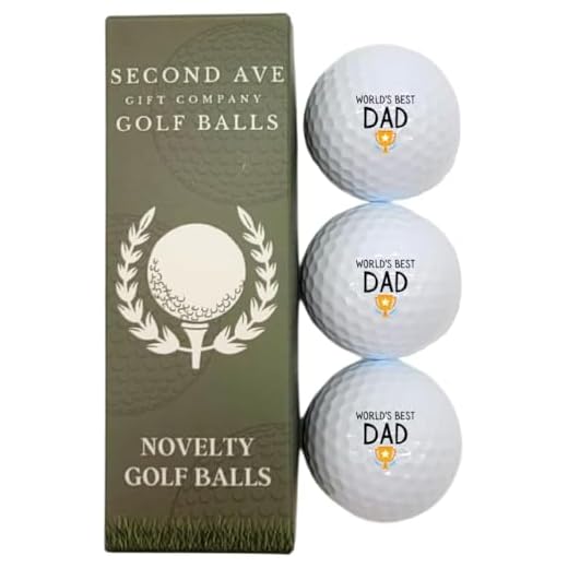 Second Ave Pack of 3 Golf Balls World's Best Dad Father's Day Christmas Birthday Golfer Gift