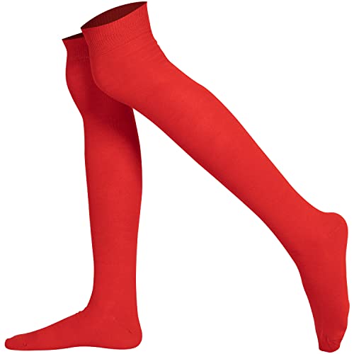 Mysocks Über das Knie Hoch lang Socken Rot