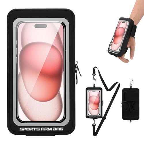 XFSRG Porta Cellulare Braccio per Running Fascia Sportiva Regolabile con Touchscreen Custodia Telefono Resistente per Corsa Palestra Ciclismo e Attività Outdoor (Nero)