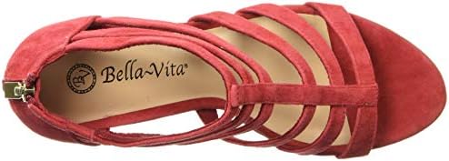 Bella Vita Leah Sandal with Back Zipper Heeled, Red Kidsuede Leather, 8.5 W US | Image 4