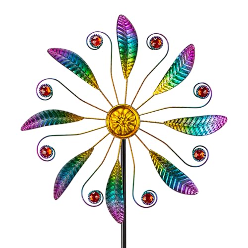 VEWOSTAR Metal Wind Spinners Outdoor Wind Spinners for Yard and Garden Kinetic Windmill Waterproof Wind Sculptures & Spinners for Patio Lawn Decor
