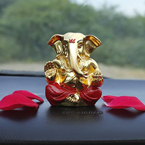 Image of Neodrift Ganesh Idol for Car Dashboard (Real 24kt & 999 Silver Plated, Dual-Tone Gold & Silver) (Model ND09) - Enhance Your Drive