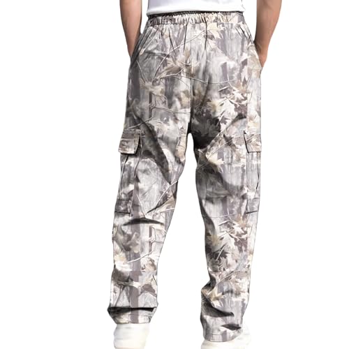 Mens Camo Pants Drawstring Waist Wide Leg Pants Maple Leaf Print Cargo Sweatpants Fashion Y2K Trousers Streetwear4