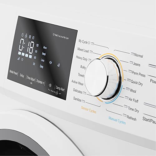 Image of KoolMore 24 inch Electric Ventless Heat Pump Dryer, 4.4 Cu. Ft., For Small Home or Apartment, Stackable Unit, Wrinkle Prevention with Sensor Dry Technology, 16 Drying Cycles [White] [240V] (FLD-5CWHP)