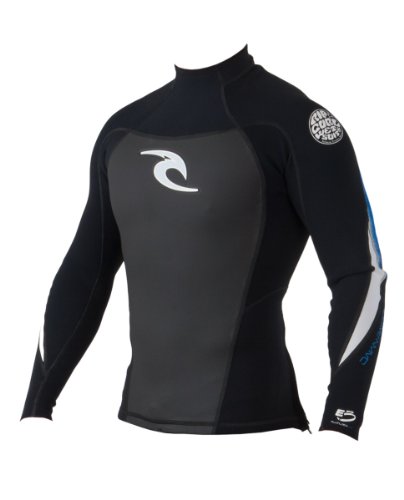 Rip Curl Men's Dawn Patrol Long Sleeve Jacket (Black/Blue/White, Small)