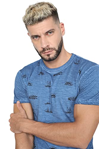 Image of fanideaz Mens Cotton Half Sleeve Striped Round Neck T Shirt
