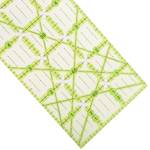 3Pcs Quilting Ruler, 9In Large Rectangle Inch Scale Sewing Ruler, Green Guide Lines Acrylic Clear Sewing Rulers For Stitching Project #TOP7