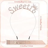 KFHENSOMR Sweet 16 Birthday Sash Headband 16th Birthday Decorations Crown Princess Tiara for Girls Party Favors - Image 2