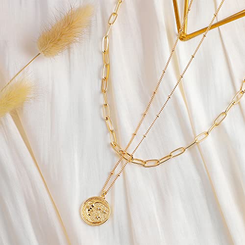 Image of MEVECCO Dainty Pendant Layered Necklaces for Women