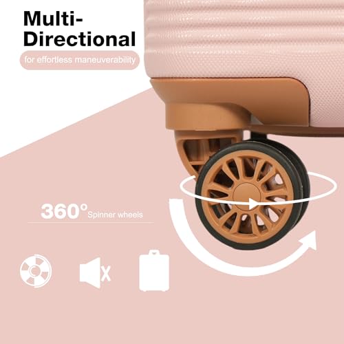 Image of 4-Piece Luggage Sets 16 inch20 inch24 inch28 inch,Suitcases with Double Spinner Wheels and TSA Lock,Hardcase 6 set Luggage with Underseat Duffel Bag