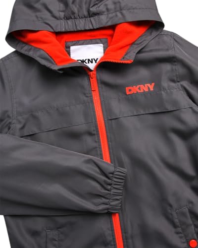 Image of DKNY Boys Fleece Jacket - Water and Wind Resistant Polar Fleece Lined Boys Windbreaker Jacket - Cozy Outerwear Kids Jackets
