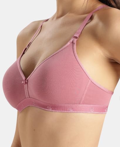 Image of Jockey 1581 Women Wirefree Non Padded Super Combed Cotton Elastane Stretch Everyday Bra with Ultrasoft and Durable Underband