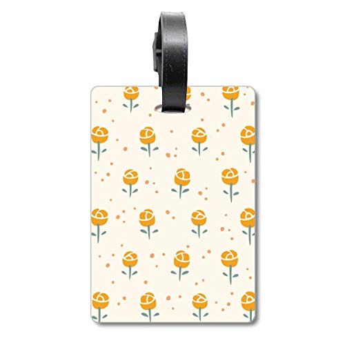 Étiquette valise fleurs jaunes au design floral lumineux