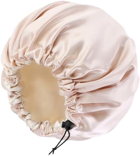 Edoneery Satin Bonnet for Sleeping Women, Double Layer Adjustable Sleep Cap