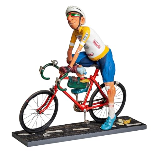 Guillermo Forchino The Cyclist Figurine – Hand-Painted Comic Art Resin Sculpture – Funny Gift for Cyclists, Bikers & Sports Enthusiasts – Collector’s Item