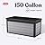 Keter Denali 150 Gallon Resin Large Deck Box with Double Wall 20mm Panels - Paintable and Drillable-Organization and Storage for Patio Furniture and Outdoor Items, Grey & Black