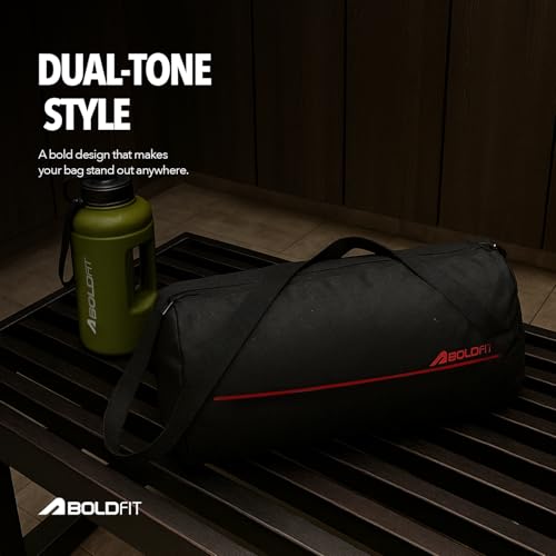 Image of Boldfit Gym Bags for Men Compact Sports Duffle for Women Unisex Duffle Bag for Carry & Travel Adjustable for Shoes Towel Duffel Sports Bag