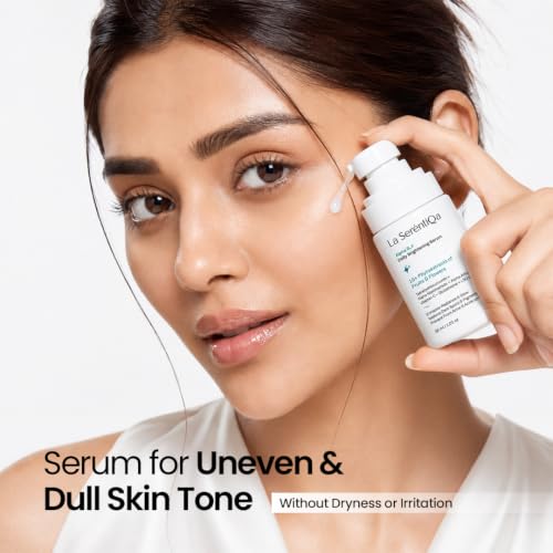 Image of La SerentiQa Alpha B3X Brightening Face Serum for Glowing Skin - 30ml | 5% Nano Niacinamide, 2% Alpha Arbutin & Vitamin C | For Dark Spots, Pigmentation & Acne Marks | Glutathione, Deep Sea Water | For Men & Women, Oily & All Skin Types