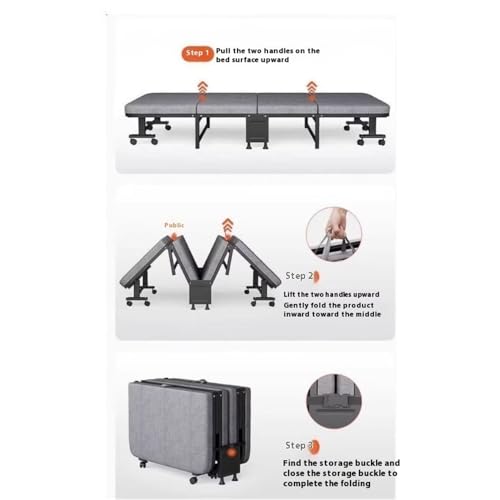 Lit pliant extérieur avec matelas de taille moyenne pour bureau et camping