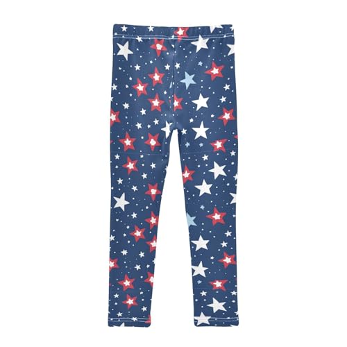 Fourth of July Star Red Girls Leggings Kids Yoga Pants Dance Active Tights 4T2