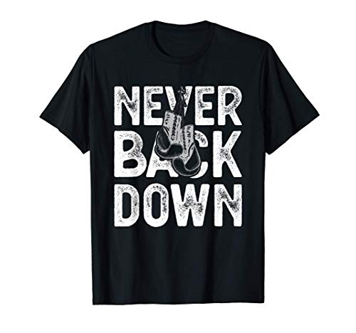 Never Back Down Boxing Club Apparel Gym Boxer Gloves Maglietta