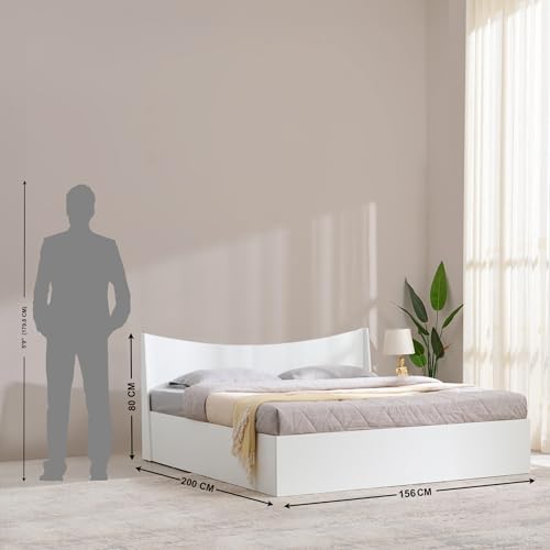 Image of Home Centre | Alton | Queen Bed with Storage | White | 78 x 60 | 1 Year Warranty