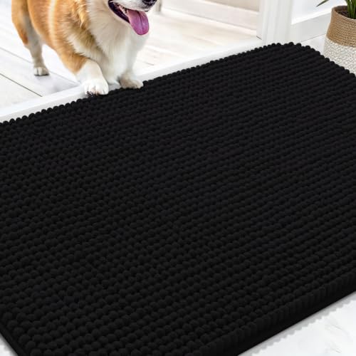 Image of OLANLY Dog Door Mat for Muddy Paws 30x20, Absorbent Chenille Mud Doormat