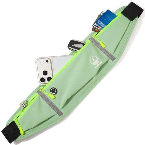 Image of Running Belt Slim Fanny Pack Jogging Pouch Phone Holder Waist Pack - Light Green