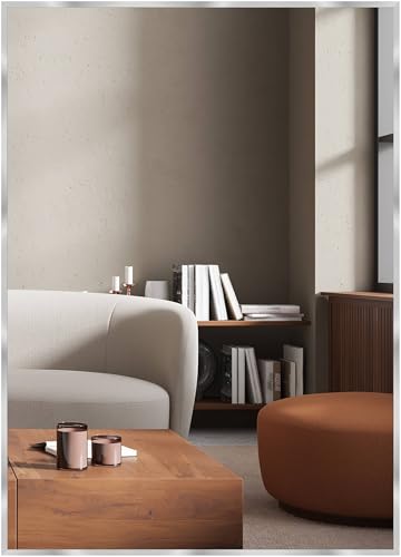 nielsen HOME Wandspiegel, 50 x 70 cm, Aluminium, Silber Glanz, Spiegel für alle Wohnbereiche, Hoch- & Querformat, anpassbare Aufhänger, Alpha