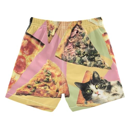 Boys Swim Trunks Funny Pizza Cats Toddler Swim Shorts Beach Board Shorts Swimsuit2