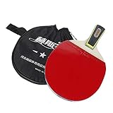 Longitud 24cm KINGDUO 1 Pieza de Raqueta de Tenis de Mesa de Goma de Madera Profesional Bola de Paleta con Almacenamiento Bolsa