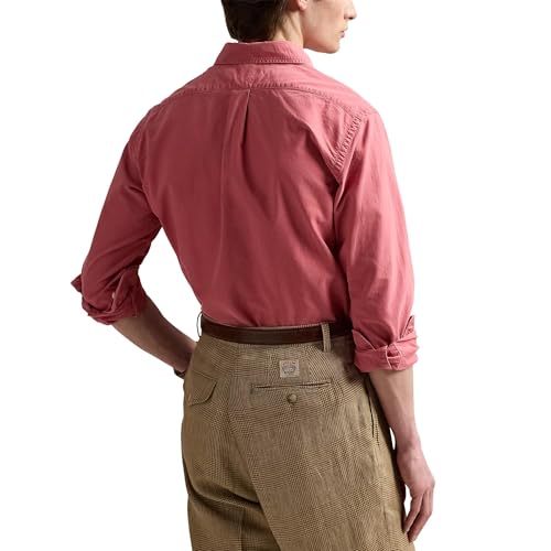 Image of POLO RALPH LAUREN Mens Classic Fit Garment-Dyed Oxford Shirt Adirondack Berry Small