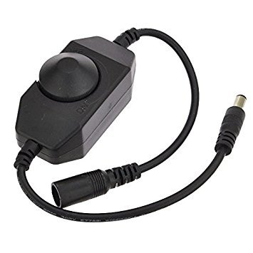 niceEshop 12 Volt 2 Amp Inline PWM Dimmer for LED Strips with DC Jack,Black