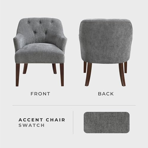 Sillón moderno tapizado tejido gris oscuro miniatura 4