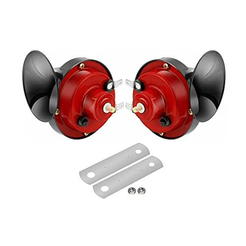 2 Pcs 300DB Super Loud Train Horn for Truck Train Boat Car Air Electric Snail Single Horn, 12v Waterproof Double Horn Raging Sound Raging Sound for Car Motorcycle